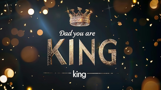 A crown and the salutation Dad you are the king are included Excellent for gift design textile printing posters and banners Generative AI