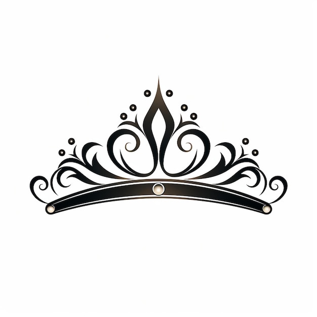 a crown with a black border and a white background