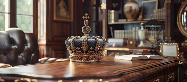 Crown on Wooden Table