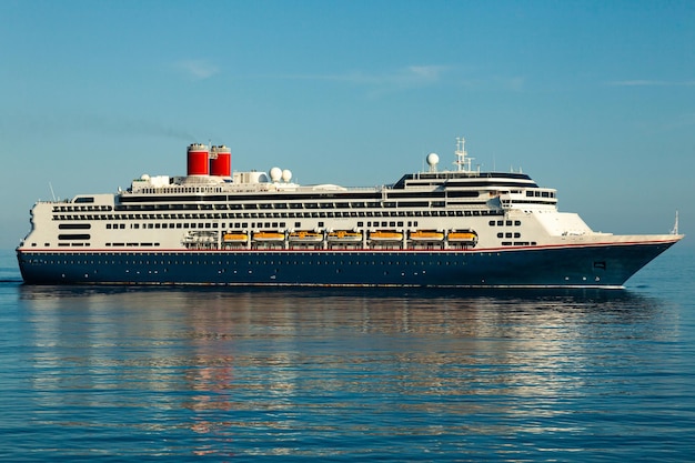 Cruise ship on the move at sea