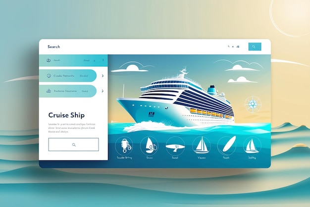 Photo cruises water activity web ui design