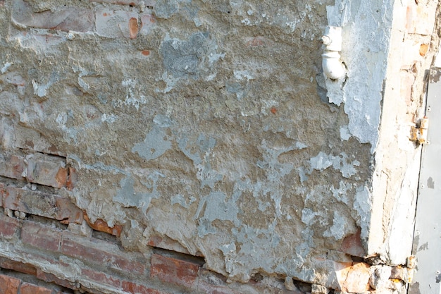 Crumbling wall of a house under renovation