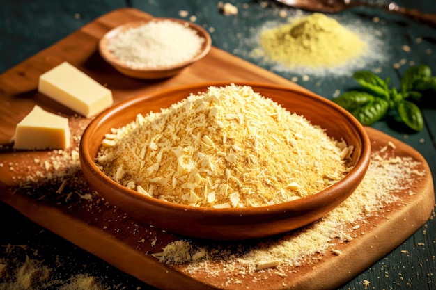 Crumbly delicious homemade breadcrumbs sprinkled with cheese and herbs