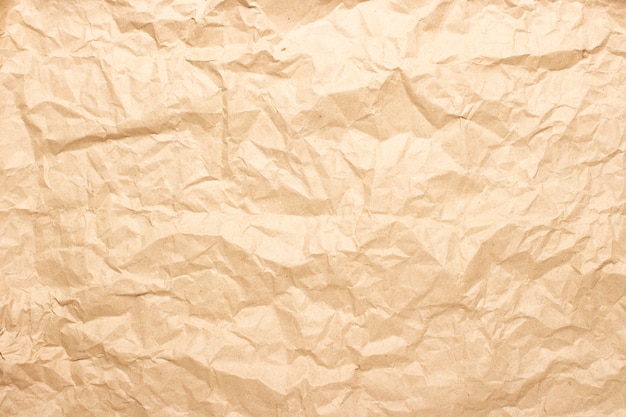 Crumpled brown craft paper texture