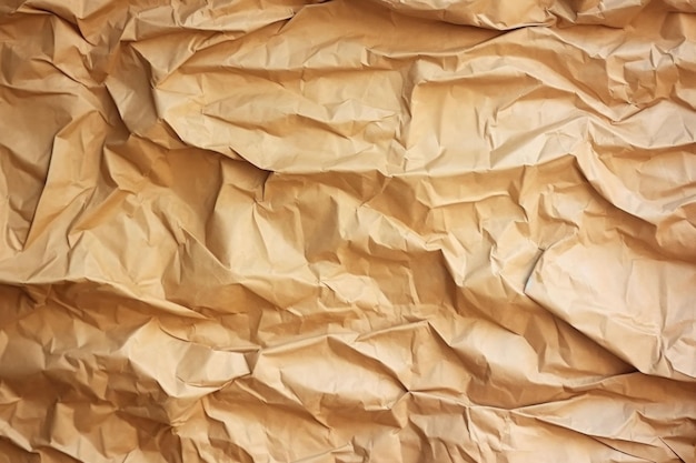 Crumpled brown paper background Generative AI