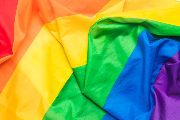 Crumpled flag of LGBT community