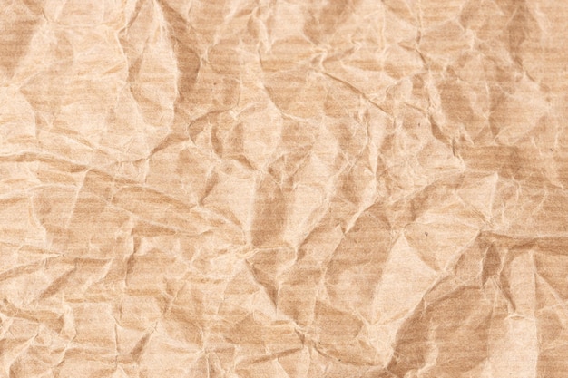 Crumpled Kraft paper texture background Full frame