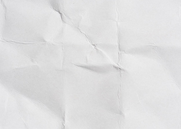 Crumpled sheet of white cardboard