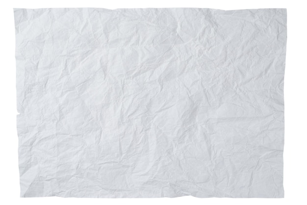 Crumpled white paper background Top view Copy space