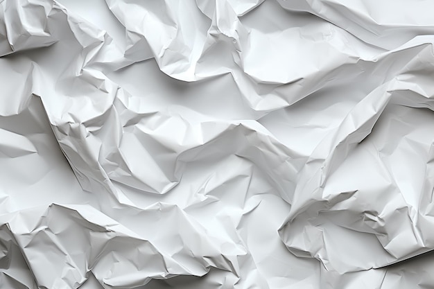 Crumpled white paper texture Ai