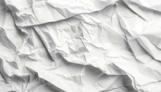 a crumpled white paper with a white textured background