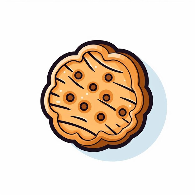 Photo crunchy cookie icon sweet treat and baked good art logo illustration