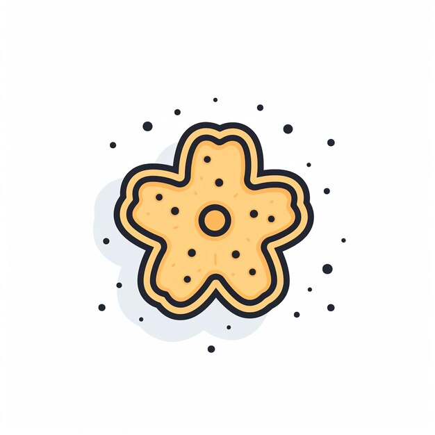 Photo crunchy cookie icon sweet treat and baked good art logo illustration