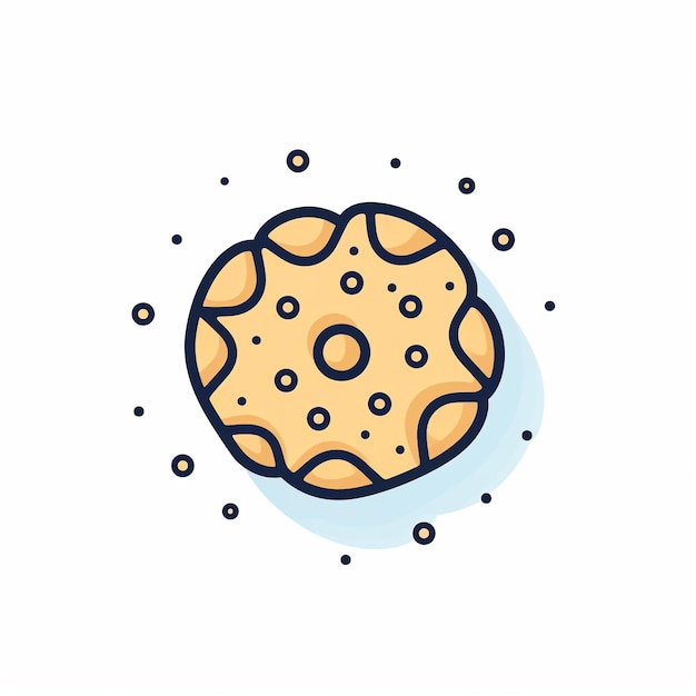 Photo crunchy cookie icon sweet treat and baked good art logo illustration