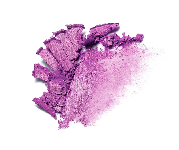 Crushed eyeshadow isolated on white