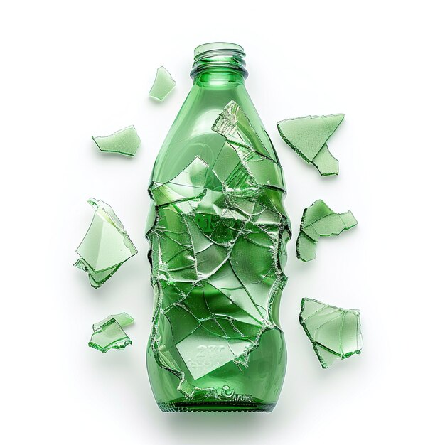 Photo crushed plastic bottle isolated on white background