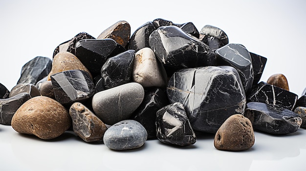 Crushed stones isolated on white background