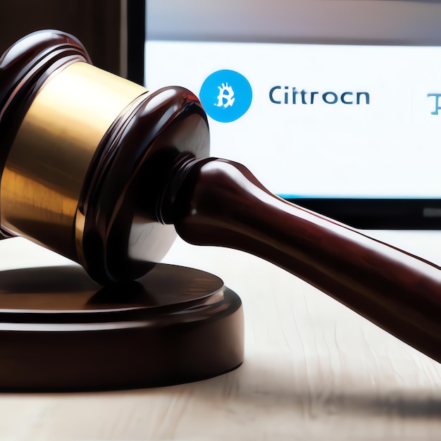 Photo crypto illicit activitiesgavel and crypto concept crypto court cases