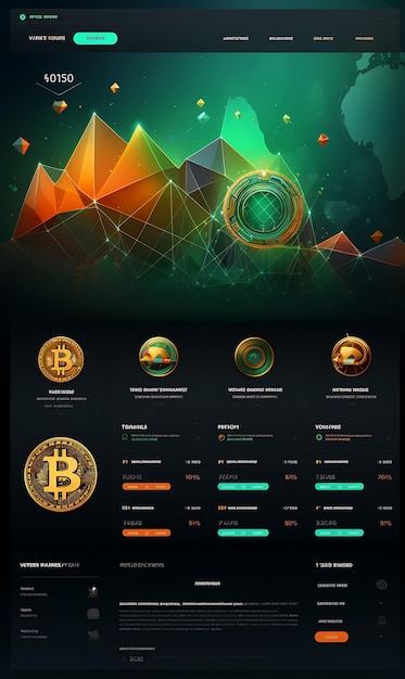 Photo crypto portfolio tracker site with portfolio and data focuse illustration creative background idea