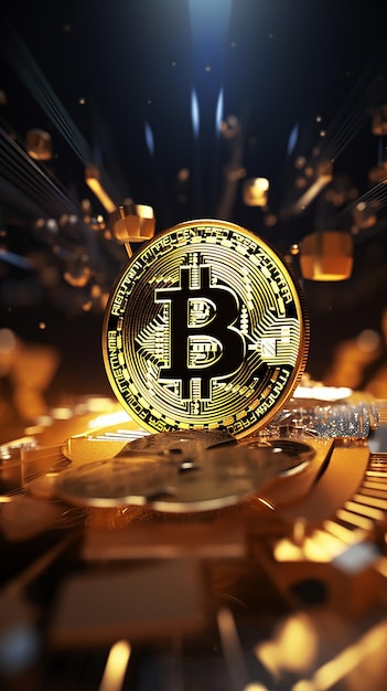 Cryptocurrency bitcoin symbol background image