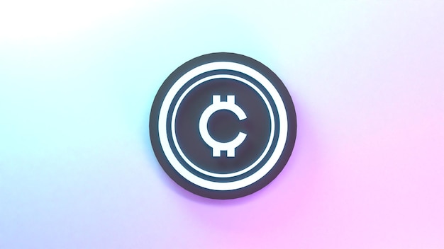 Cryptocurrency icon Future money concept 3d render illustration