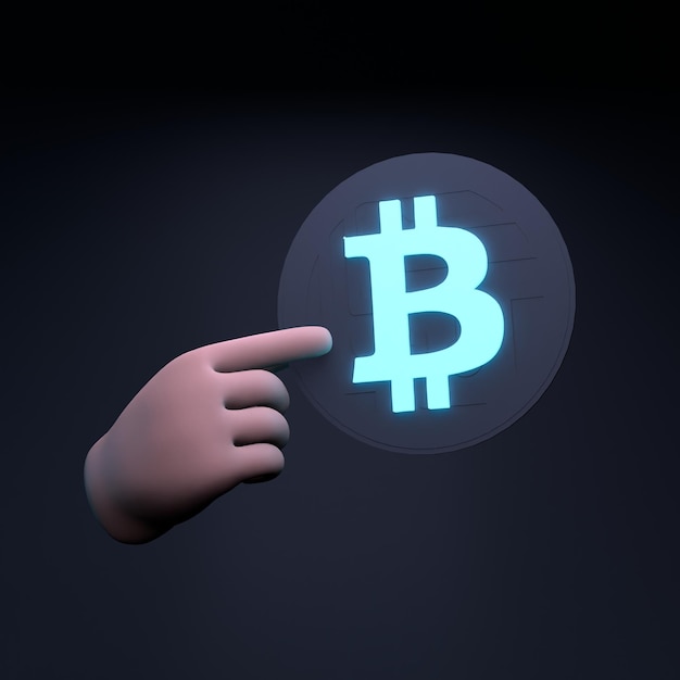 Cryptocurrency icon Future money concept 3d render illustration