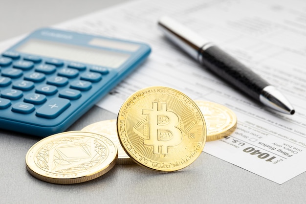 Cryptocurrency Tax concept Bitcoin Tax time concept