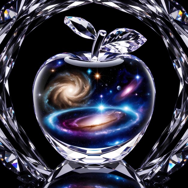 Photo crystal apple universe encased