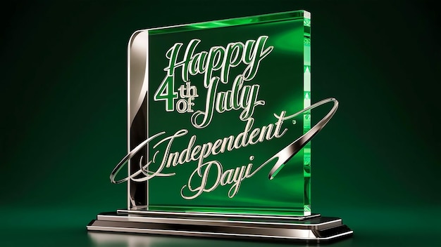 Crystal award design for independence day Ai Generated