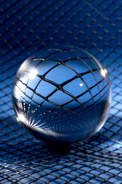 Crystal ball with blue background