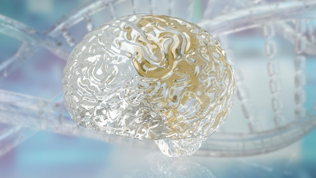 The crystal brain on sci backgrounders 3d rendering