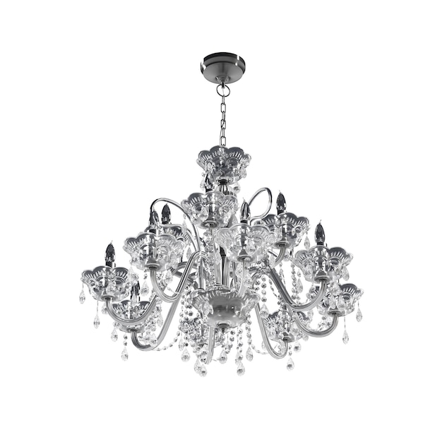 crystal chandelier for the interior isolated on white background home lighting 3D illustration cg