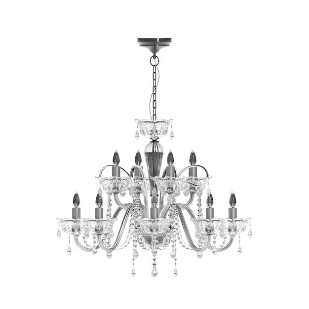 crystal chandelier for the interior isolated on white background home lighting 3D illustration cg