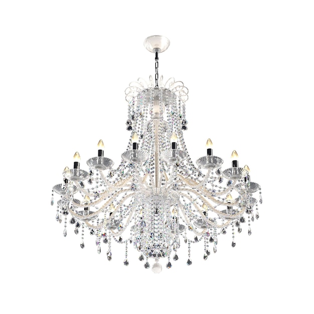 crystal chandelier for the interior isolated on white background home lighting 3D illustration cg