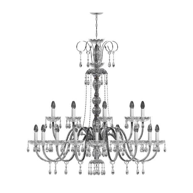 crystal chandelier for the interior isolated on white background home lighting 3D illustration cg