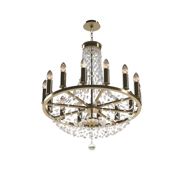 crystal chandelier for the interior isolated on white background home lighting 3D illustration cg