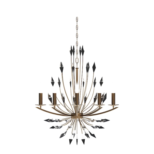 crystal chandelier for the interior isolated on white background home lighting 3D