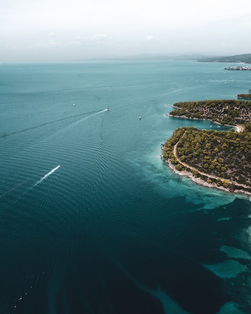 Crystal clear and blue waters of Halkidiki, Greece.