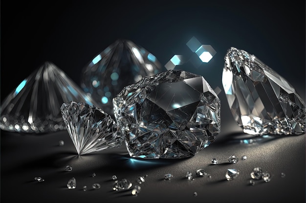 Crystal clear a transparent and reflective shiny diamond background generative ai technology