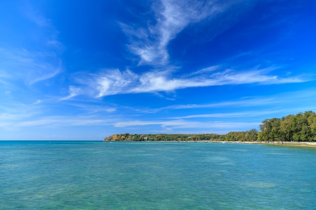 Crystal clear turquoise blue sea at Rawai Beach Phuket Thailand