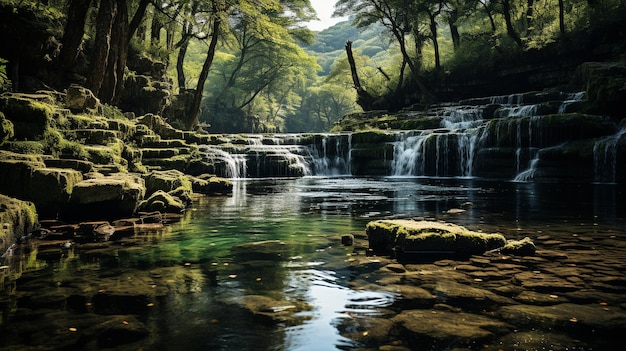 Crystal Clear Water in a Secluded Forest