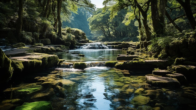 Crystal Clear Water in a Secluded Forest