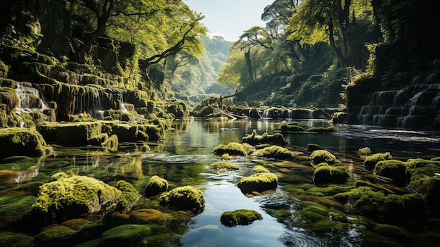 Crystal Clear Water in a Secluded Forest