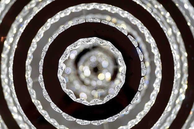 Crystal LED light ring with bubble blur background