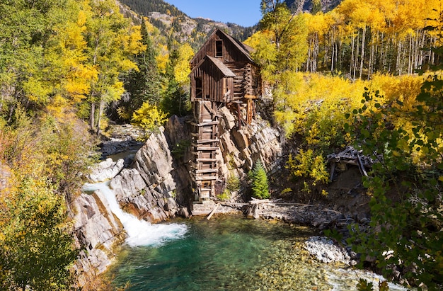 Crystal Mill Wooden Powerhouse in Colorado