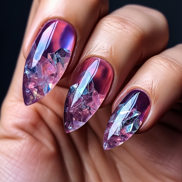 crystal nails hands