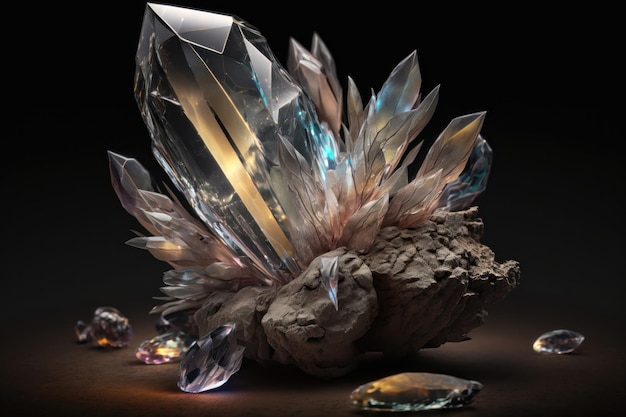 Crystal quartz mineral stone AI generation