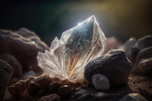 Crystal quartz mineral stone AI generation