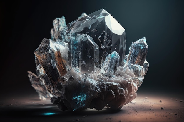 Crystal quartz mineral stone AI generation