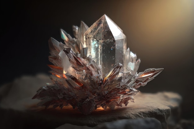 Crystal quartz mineral stone AI generation